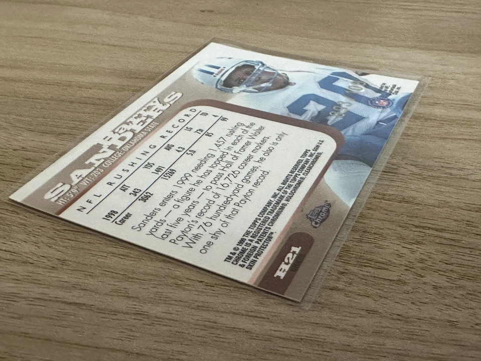 1999 Topps Chrome Barry Sanders/100 Hall Bound Hall Fame Refractor H21 Lions Foto 4 de 4