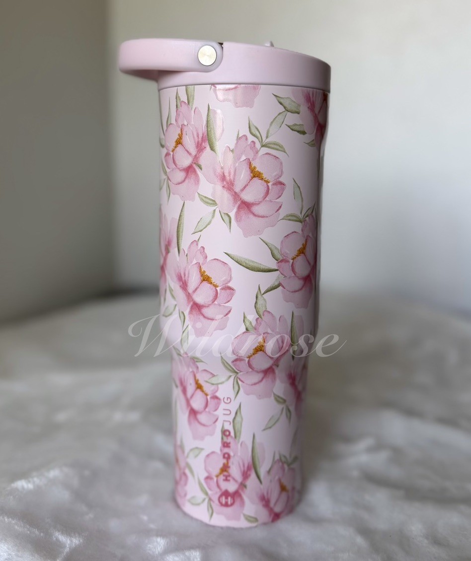 Hydrojug Jane Collection JESSICA Pink Floral Sport Traveler 32OZ