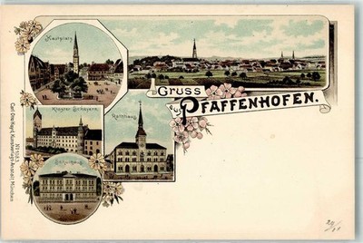 13484491 - 8068 Pfaffenhofen Rathaus Schulhaus Kloster Scheyern Hauptplatz