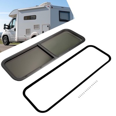 48'' x 15'' Horizontal Window Sliding RV Window w/Trim For Camper Cargo Trailer