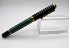 Pelikan M600 Old Style Füller Schwarz Grün Gestreift 750er Gold Feder OM Etui