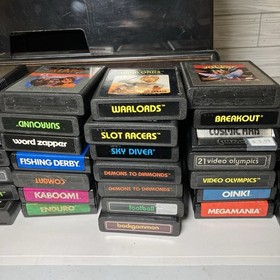 Atari 2600 Console in Box with Game Lot And Collector OEM Case Untested