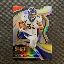 JAVONTE WILLIAMS 2023 PANINI SELECT CLUB LEVEL RED AND YELLOW PRIZMS DIE-CUT