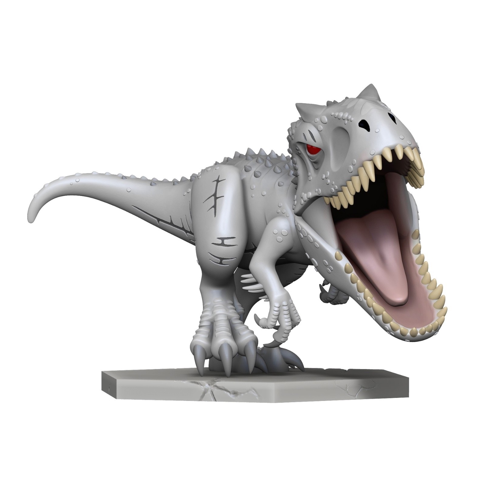 Chibi Indominus Rex, 3d printed figure painted, Jurassic World