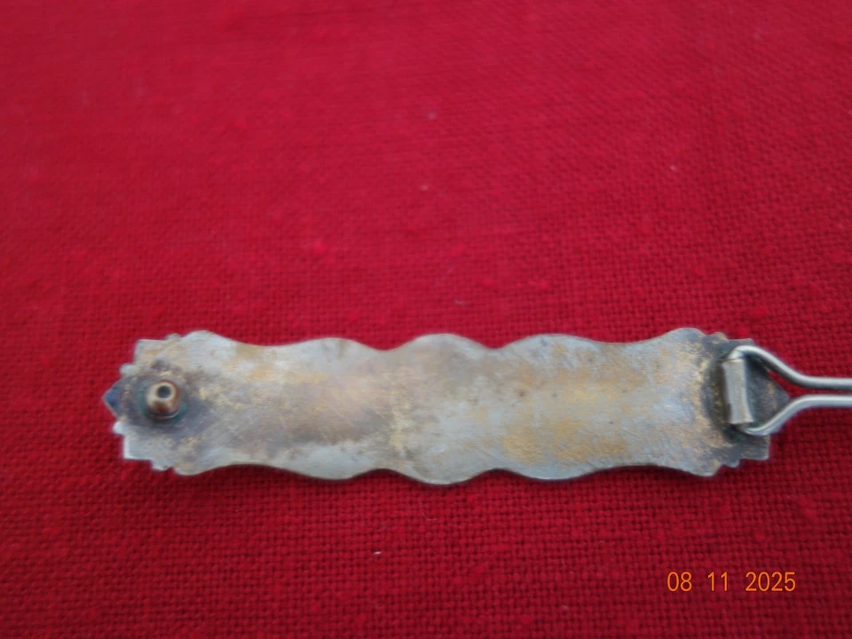 ANCIENNE BARRETTE ART NOUVEAU LIBELLULE OISEAU BRONZE ARGENTE FEMME - Photo 4/4