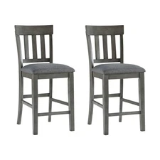 Hallanden Modern Farmhouse Counter Upholstered Barstool, Set of 2, Comb-back ...