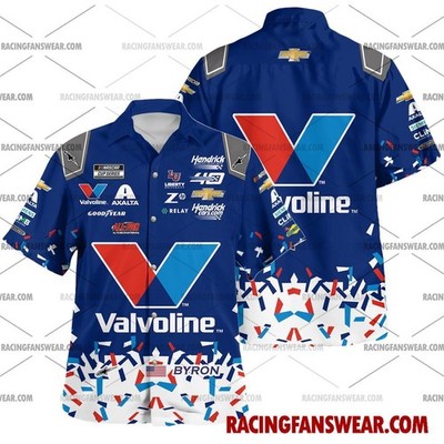 William Byron Nascar Racing 2024 Uniform Apparel Clothes Hawaiian Polo Shirts