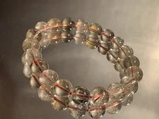 9.9mm Natural Golden Rutilated Crystal Bracelet/ balance/ Protection/rich