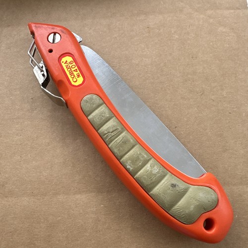 Vintage Corona No. 406 Razor Tooth Folding Pruning Saw 7” Orange Camping Tool