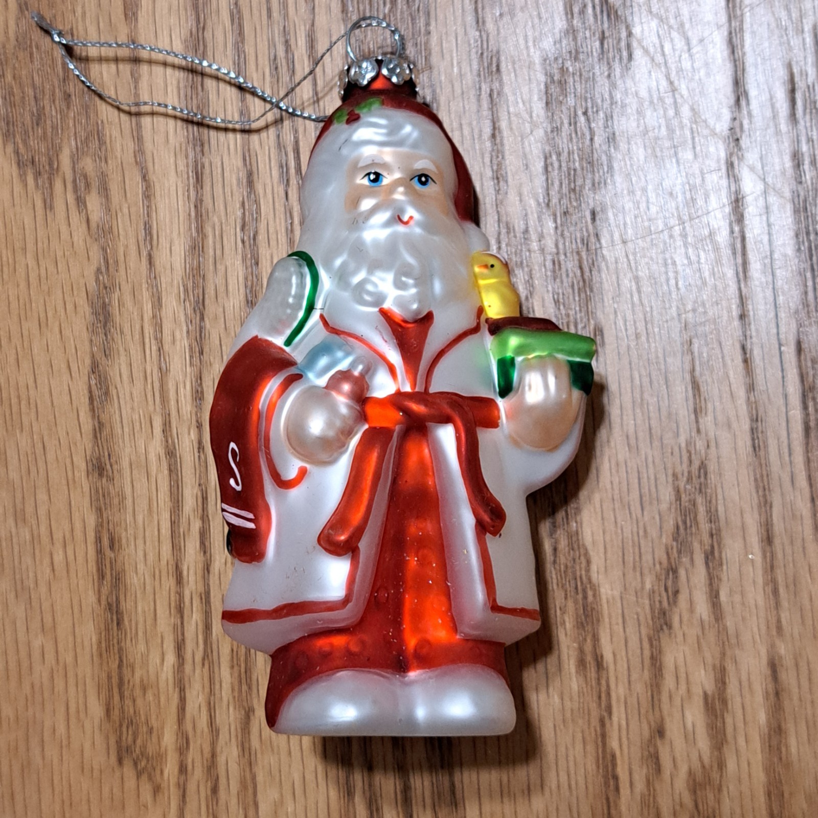 Blown Glass Spa Santa Claus Bathrobe Duck Christmas Ornament Bath & Body Works