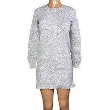 Madewell Button-Back Sweater-Dress Long Sleeve Donegal Grey Size Small