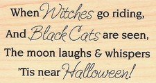 Halloween Witches Go Riding Wood Mounted Rubber Stamp IMPRESSION OBSESSION C5526