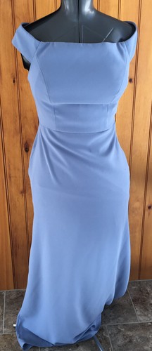 Dessy Collection Woman Size 8 Slate Blue Sleeveless Pull On cocktail Gown - Picture 2 of 6