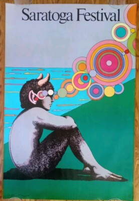 Vintage Original Poster Music 1980 Milton Glaser Saratoga Festival