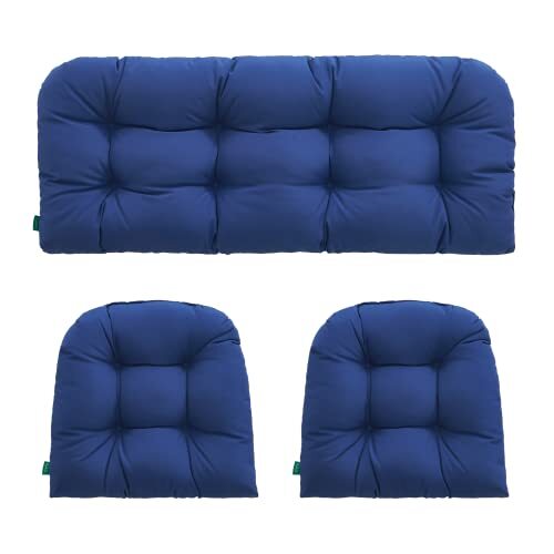 Outdoor/Indoor All Weather Tufted Wicker Chair Cushions of 3 Pieces ...