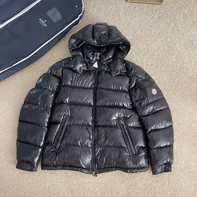 Moncler Maya Down Hooded Puffer Jacket Coat Black XL