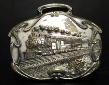 TRAVELERS INSURANCE Railroad Train Locomotive Engine & Cars Pocket Watch Fob rr