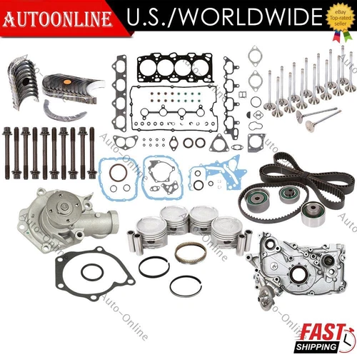 G4JS Engine Overhaul Rebuild Kit W/Valves For 1999-2005 Hyundai Kia Optima 2.4L