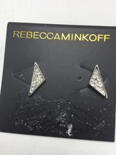 $38 Rebecca Minkoff Jewelry Caged Silver  Crystal Pave Earrings RM18