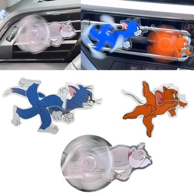 1-3pc Tom and Jerry Car Vent Spinners Cat and Mouse Air Vent Clips Running Spike