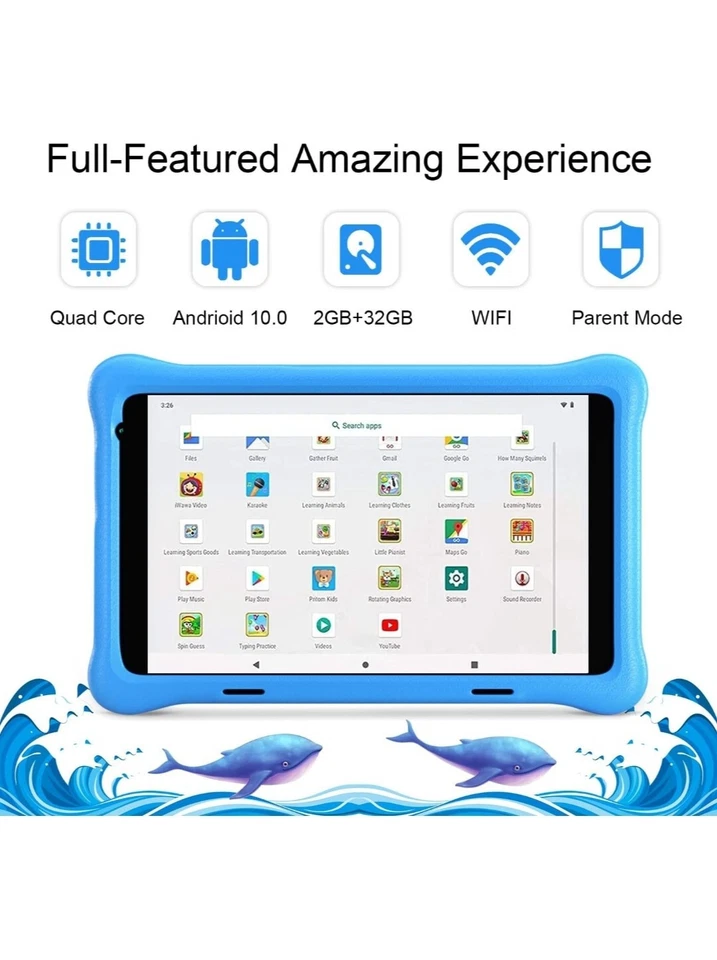 ULIST Kinder Tablet 8 Zoll WiFi Bluetooth Quad CoreHD 1280 * 800 IPS Screen 2GB - Bild 2 von 4