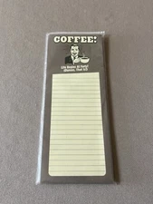 Humerous “Coffee: Life Begins At Forty! (Ounces, That Is)” Magnetic Listpad, New