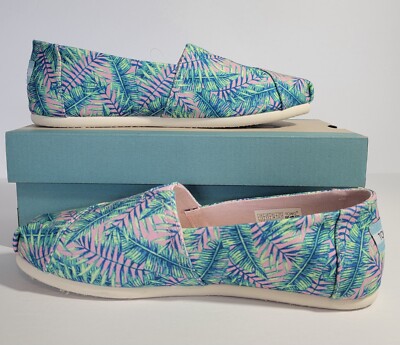 TOMS Alpargata Women's Shoes Slippers Candy Pink Palm Print