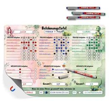 Aufgabenplaner Belohnungstafel Kinder A3 magnetisch Belohnungssystem +4 Stifte