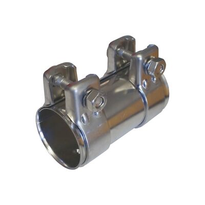 Auspuff Rohrverbinder ID 63,5mm Edelstahl Rohr Verbinder 2x Auspuffschelle 69,5
