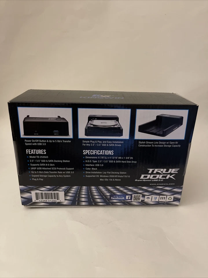  Kingwin 2.5/3.5inch SSD/SATA Superspeed USB3.0 Docking Station (TD-2535U3) - Image 2 of 4