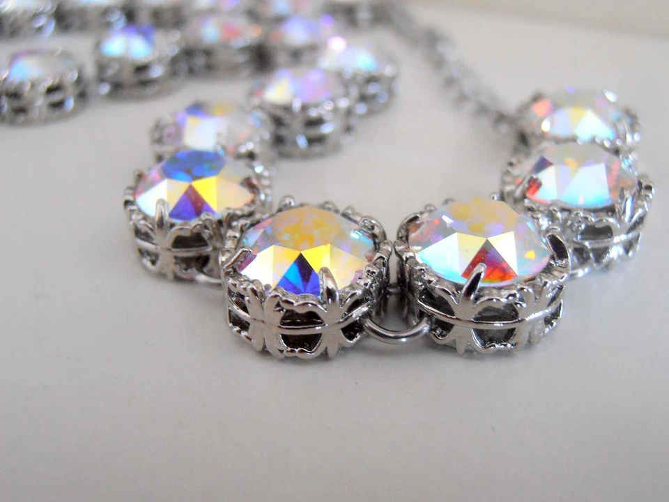 Ожерелье с кристаллами Lariat Aurora Borealis — ювелирные изделия на день свадьбы для подарков невестам - Изображение 2 из 4