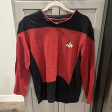 STAR TREK Robe Factory Men’s Size M TNG Red Command Uniform Shirt Mens Medium