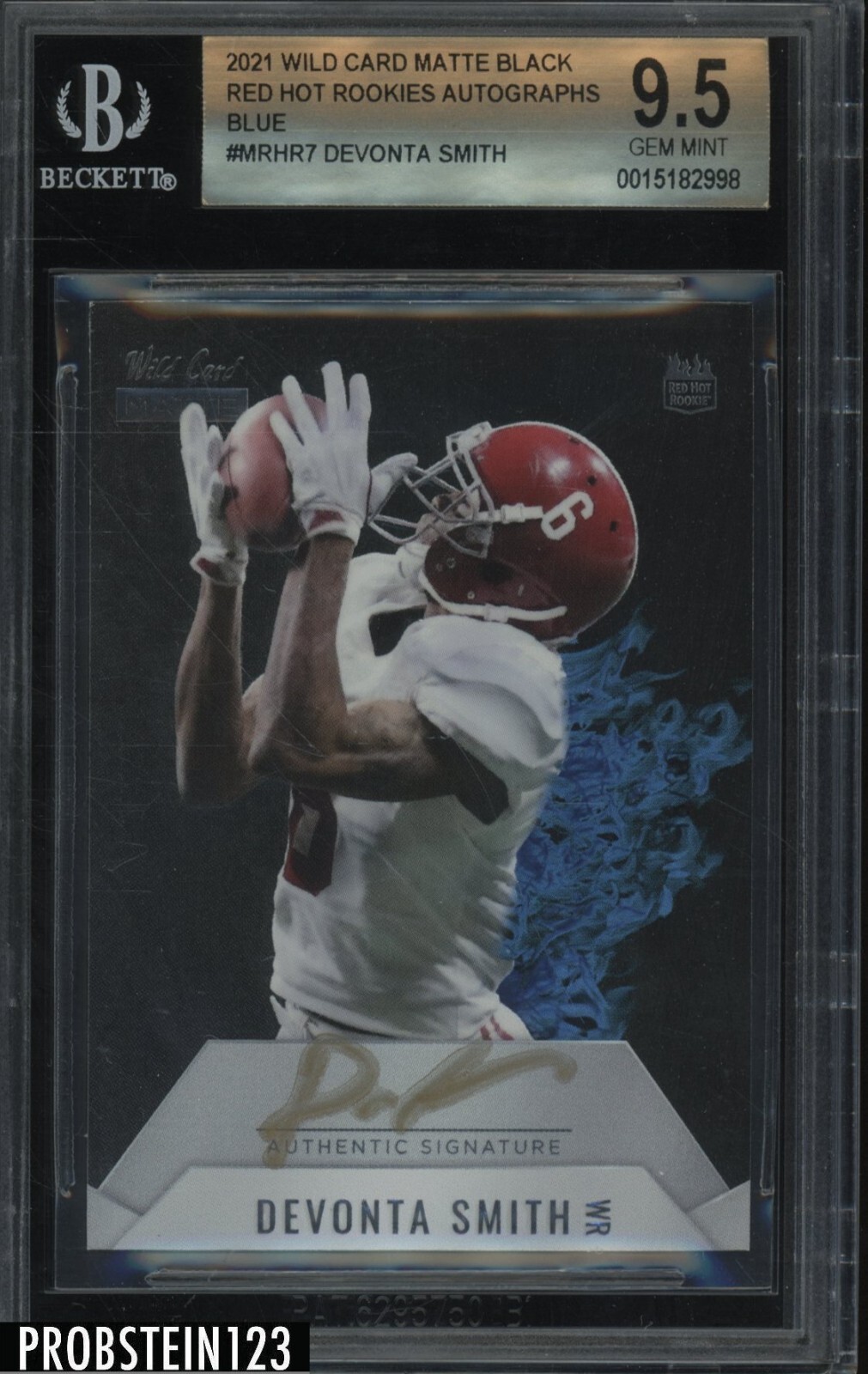 DeVonta Smith Wild Card Matte White Premier Edition Red Hot Rookie Autographs #MRHR7 Green
