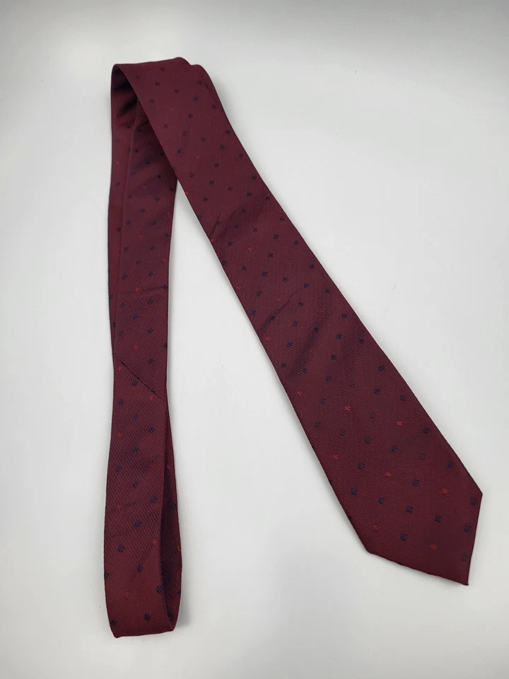 Bar III Silk Tie Red Black Geometric Men Necktie Skinny Slim 59 x 2.3/8 - Image 2 of 4