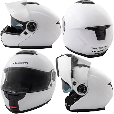 Casque Moto Transformable Modulable Visière Pare Soleil Blanc - Photo 1/4