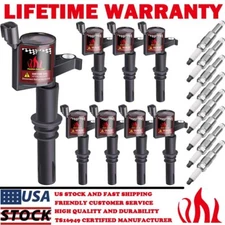 8 Ignition Coils DG511 & 8 Platinum Spark Plugs SP515/SP546 PZH14F For Ford F150