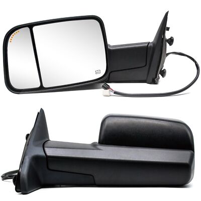 Towing Mirrors For 2009-2018 Ram 1500 2500 3500 Power Heated Arrow Light Sensor