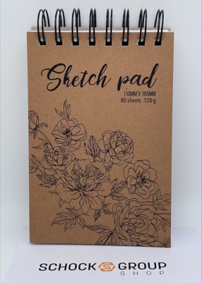 Skizzenbuch Mit 80 Blättern – A5, Hardcover, Elfenbeinfarbenes Papier 140 G/m², Inkl. 6 Stifte