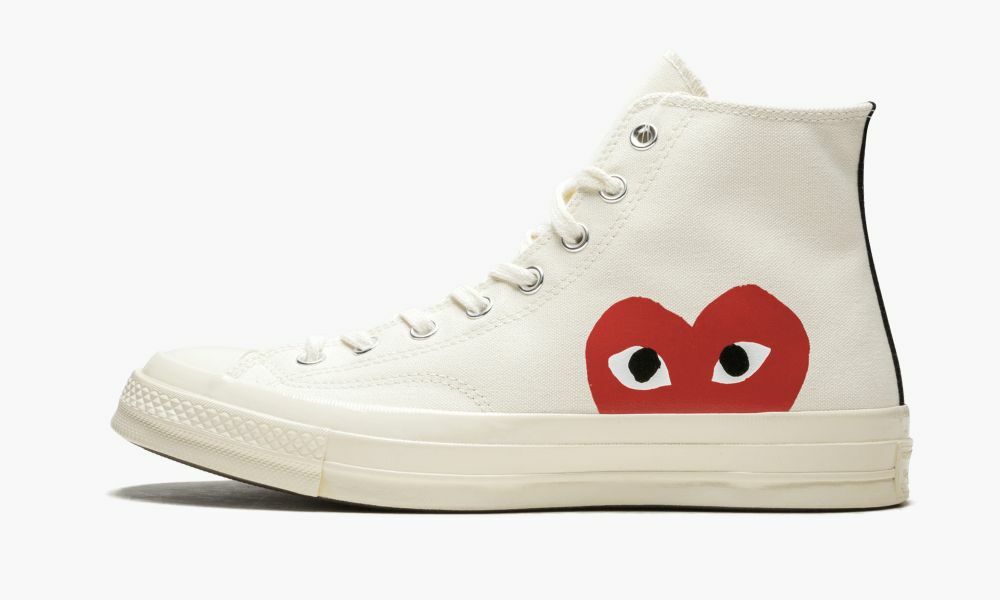 omhyggeligt Høj eksponering bønner NEW CDG CONVERSE X COMME DES GARCONS PLAY Half Heart 150205C Milk/ White |  eBay