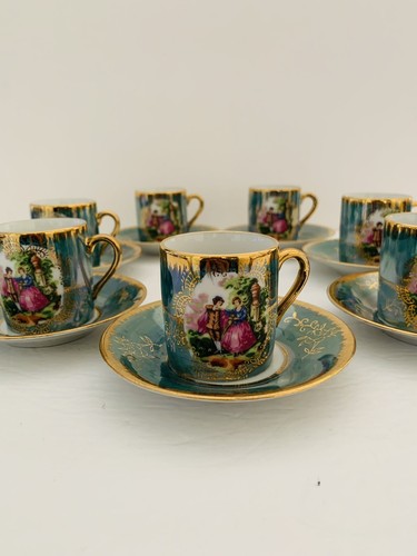 Royal Japan Romeo and Juliet Vintage Antique Expresso Cup and Saucer *Set of 7* - Picture 7 of 7