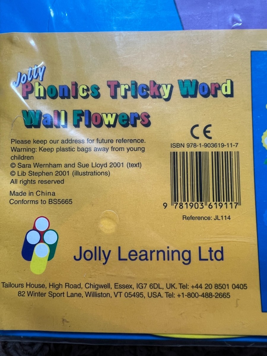 Jolly Phonics Tricky Word Wall Flowers 72 Flowers & Tricky