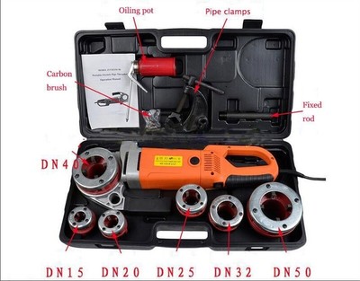 With 6 Dies Electric Pipe Threader Threading Machine Portable New sy
