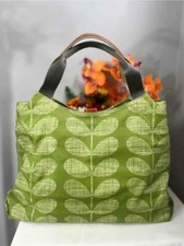 Orla Kiely Green Leaf Prints Coated Canvas Shoulder Bag