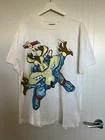 Vintage Looney Tunes Wile E Coyote Skydiving 1994 TShirt Tee Warner Bros LGE NEW