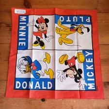 Vintage Disney Mickey Mouse Bandana Hav-A-Hank Bandana Minnie Pluto Donald