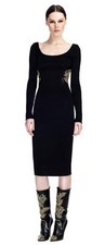 New VERSACE Gold Studded Bandage-Style Leather Detail Cocktail Dress Italian 40