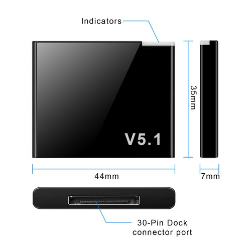 Wireless Audio Receiver Widely Compatible Durable 30 Pin Bluetooth-compatible - Afbeelding 6 van 9