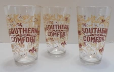 3 Southern Comfort Textured Glasses Tumblers  2010 HTF