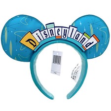 Disney Parks Minnie Mouse Ears Disneyland Blue letters Mickey Headband Ears