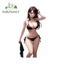 EARLFAMILY 5.1" Sexy Bikini Girl Waifu Car Stickers Tank Cap Bumper Vinyl Decals